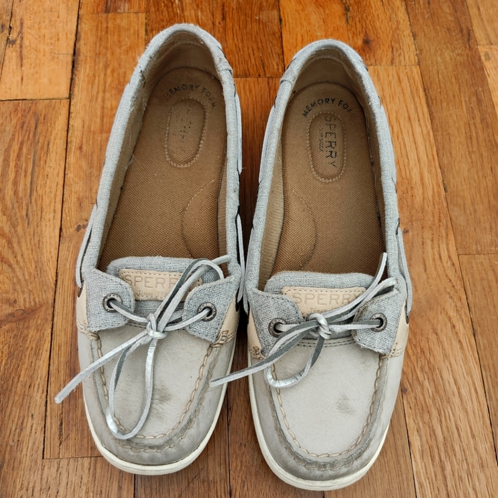 Women's Sperry Topsiders grey silver size 7